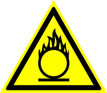 W11 пожароопасно! окислитель (пленка, сторона 200 мм) - Знаки безопасности - Предупреждающие знаки - ohrana.inoy.org